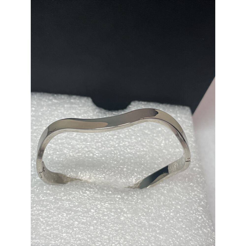 Solid Sterling Silver 925 Smooth Polished Wave Cu… - image 3